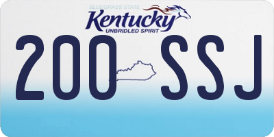 KY license plate 200SSJ