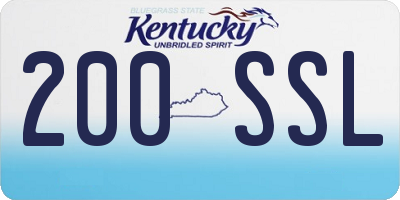 KY license plate 200SSL