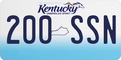 KY license plate 200SSN