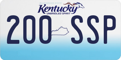 KY license plate 200SSP