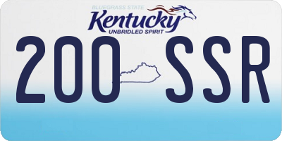 KY license plate 200SSR
