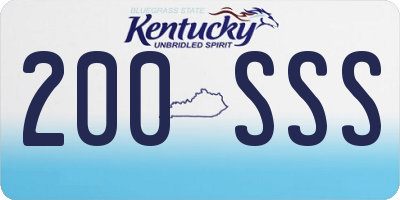 KY license plate 200SSS