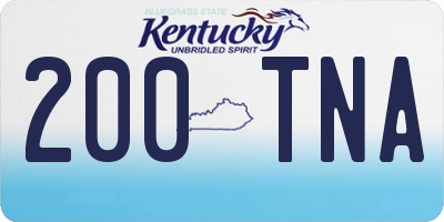 KY license plate 200TNA
