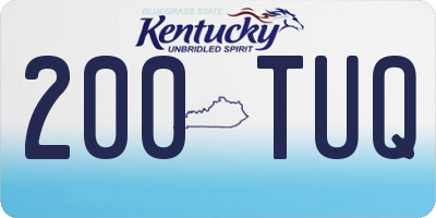 KY license plate 200TUQ