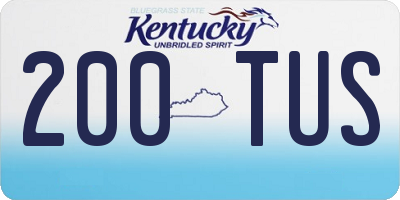 KY license plate 200TUS