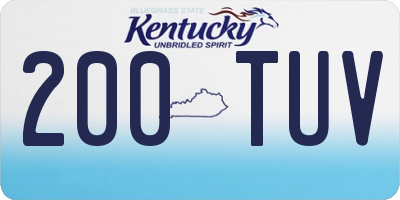 KY license plate 200TUV