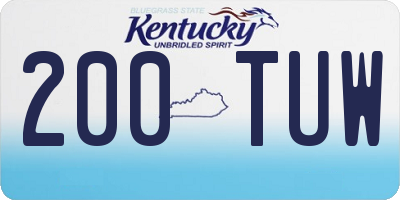 KY license plate 200TUW