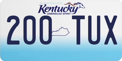 KY license plate 200TUX
