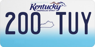 KY license plate 200TUY
