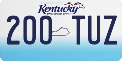 KY license plate 200TUZ
