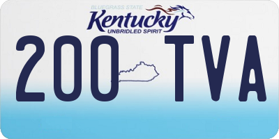 KY license plate 200TVA