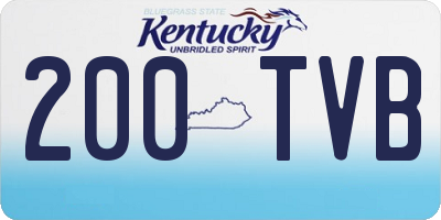 KY license plate 200TVB