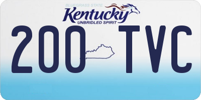 KY license plate 200TVC