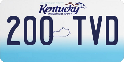 KY license plate 200TVD