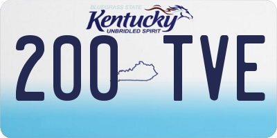 KY license plate 200TVE