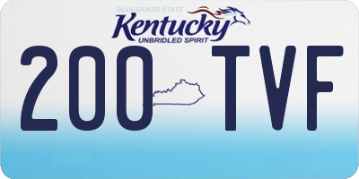 KY license plate 200TVF