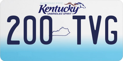 KY license plate 200TVG