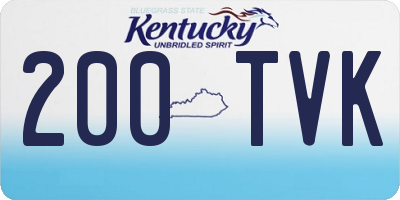 KY license plate 200TVK