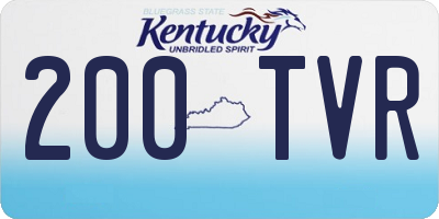 KY license plate 200TVR