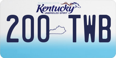 KY license plate 200TWB