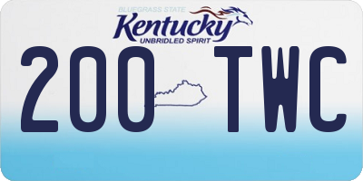 KY license plate 200TWC