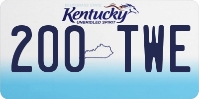 KY license plate 200TWE