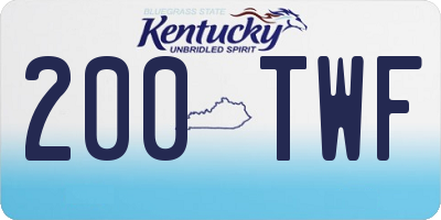 KY license plate 200TWF