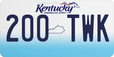 KY license plate 200TWK