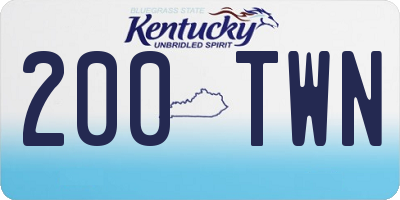 KY license plate 200TWN