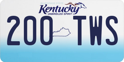 KY license plate 200TWS