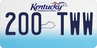KY license plate 200TWW