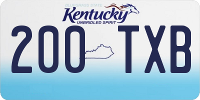 KY license plate 200TXB
