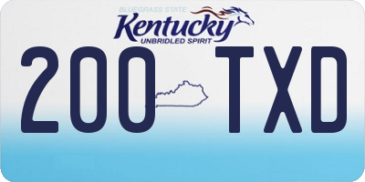 KY license plate 200TXD
