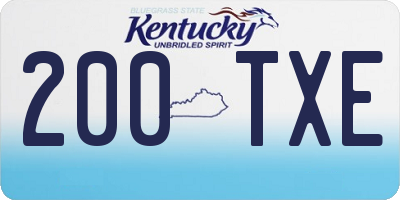 KY license plate 200TXE
