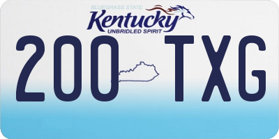 KY license plate 200TXG