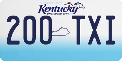 KY license plate 200TXI
