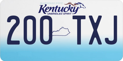 KY license plate 200TXJ