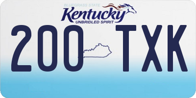 KY license plate 200TXK