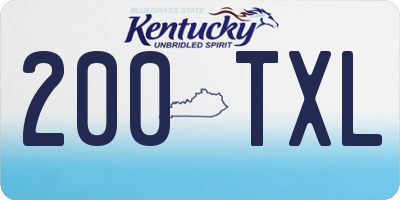 KY license plate 200TXL