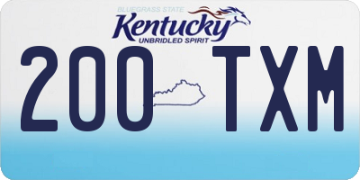 KY license plate 200TXM