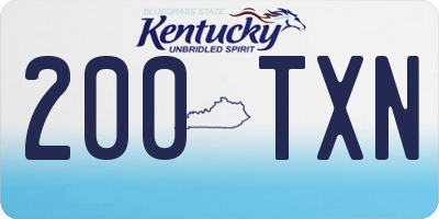 KY license plate 200TXN
