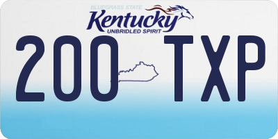 KY license plate 200TXP