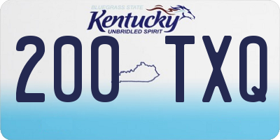 KY license plate 200TXQ