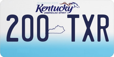 KY license plate 200TXR