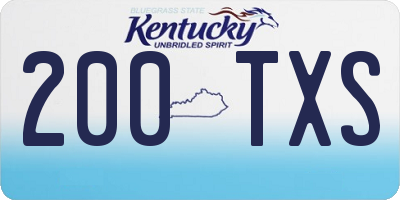 KY license plate 200TXS