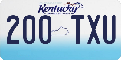 KY license plate 200TXU