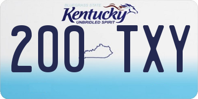 KY license plate 200TXY