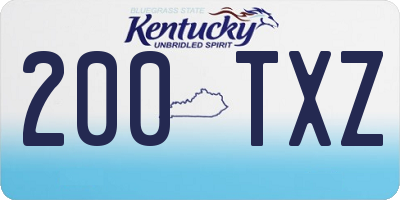 KY license plate 200TXZ