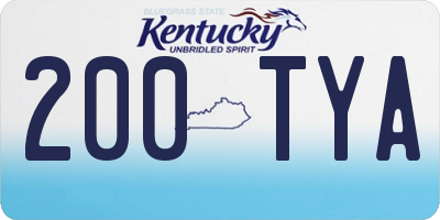 KY license plate 200TYA