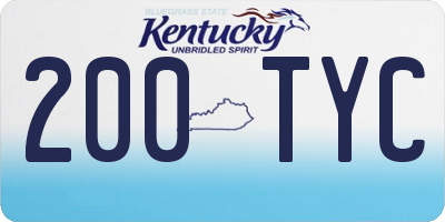 KY license plate 200TYC